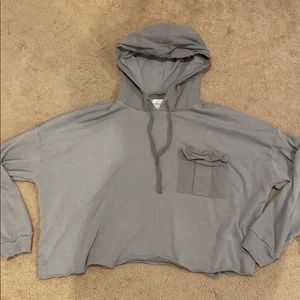 American Eagle cropped Olive hoodie
